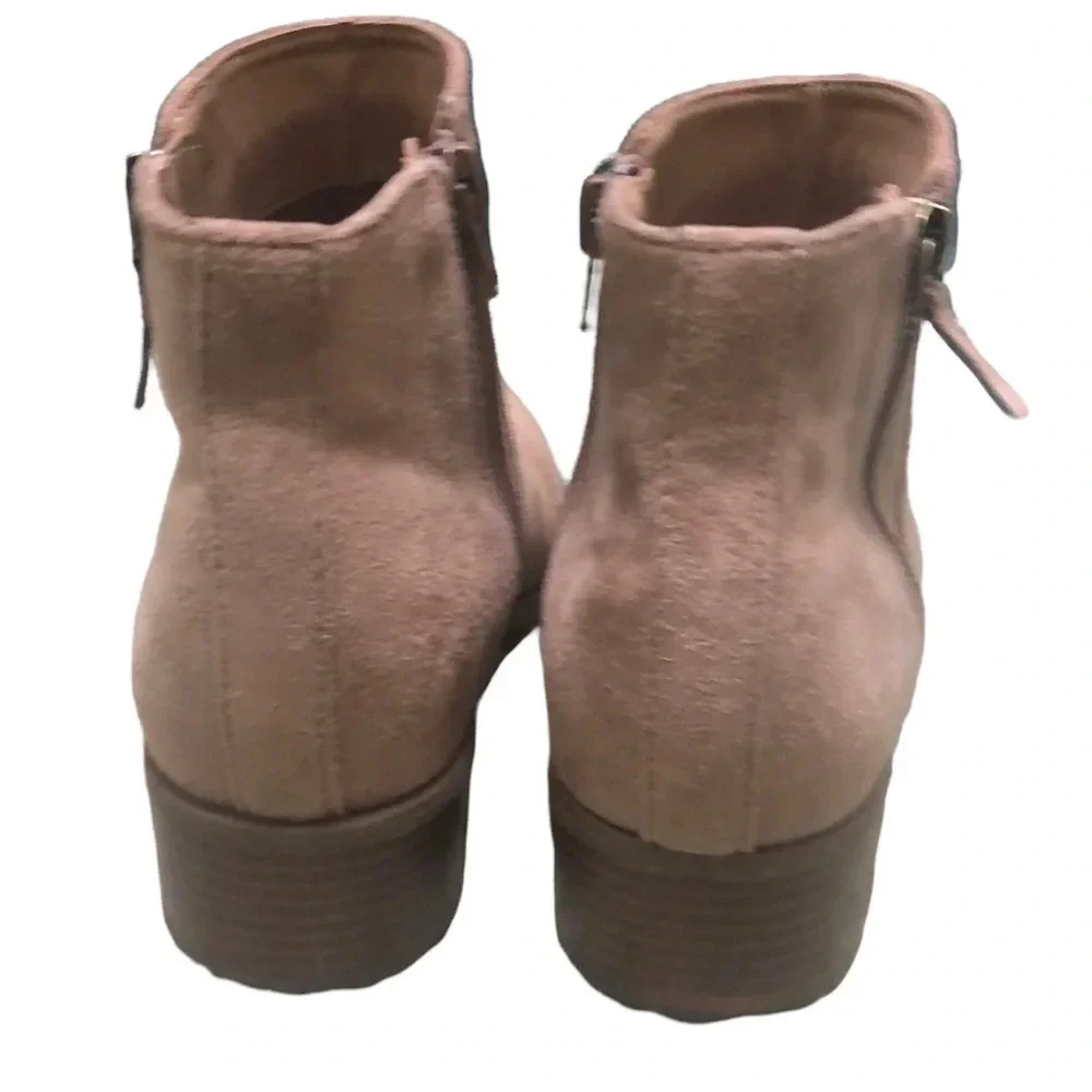 ANNE KLEIN TAUPE FAUX SUEDE BOOTIES
